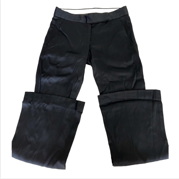 Theory Women’s Satiny Slacks/Trousers Dress Pants with Wide Leg in Size 0 - Picture 1 of 5